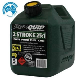 5L Dark Green Plastic Can for 2 Stroke 25:1 Fuel with Pourer Front