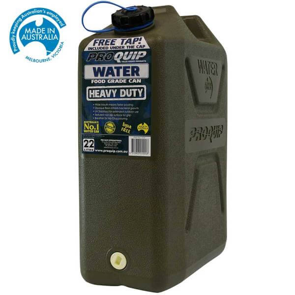 22L Wide Mouth Heavy Duty Water Jerry Can with Tap Front