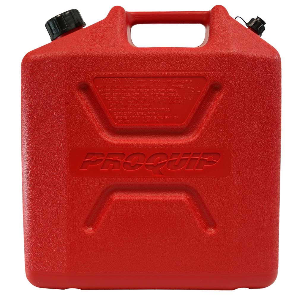 15L Red Plastic Unleaded Fuel Can Side