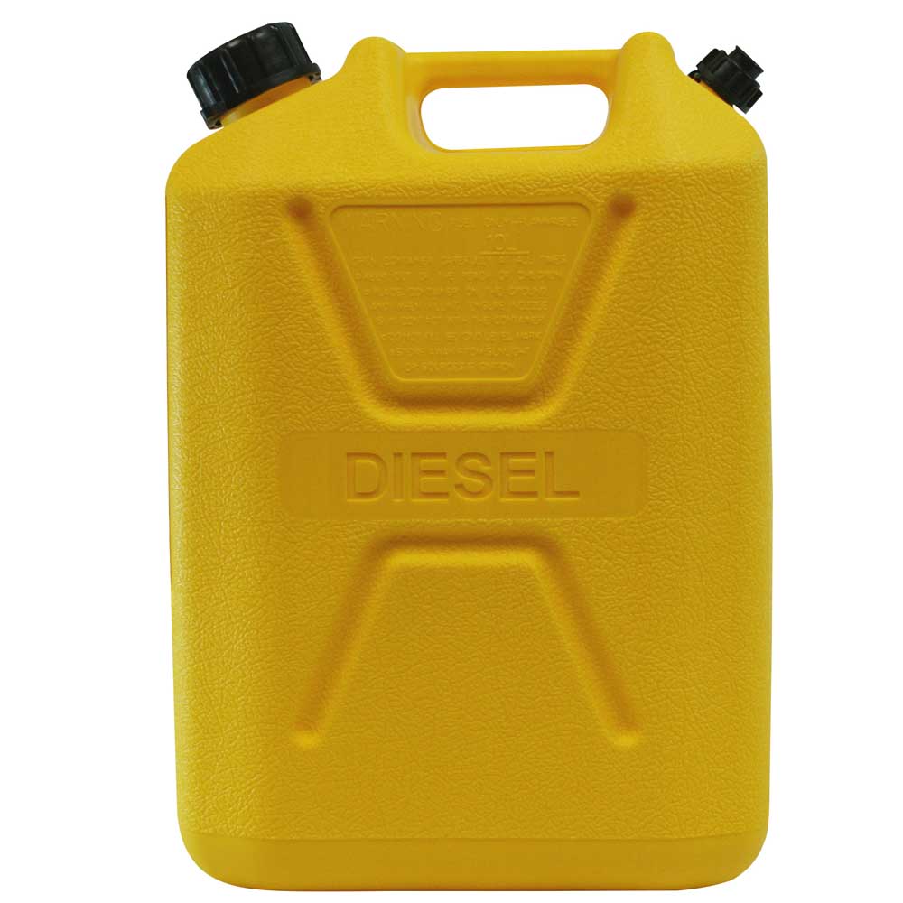 10L Yellow Plastic Diesel Fuel Can Side