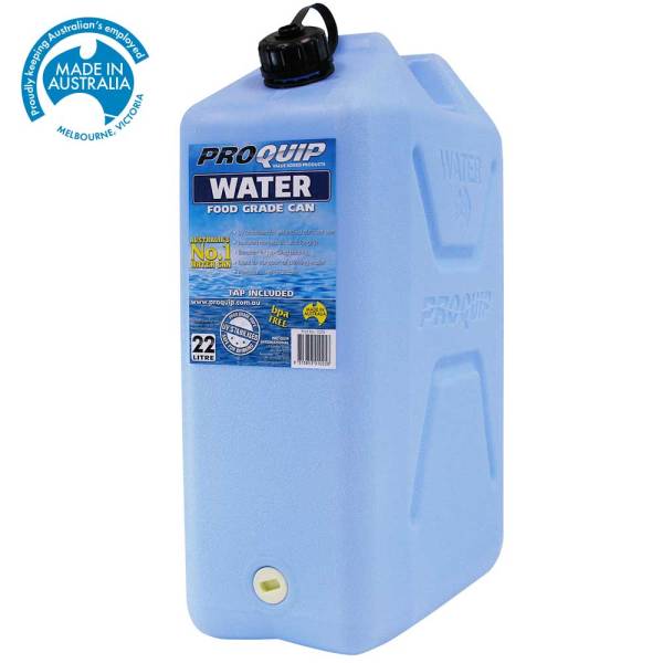 22L Light Blue Plastic Water Jerry Can with Tap Front