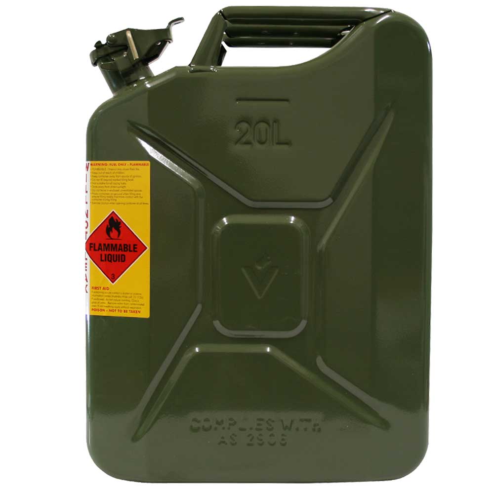 Pro Quip 20L Army Green Metal Fuel Jerry Can